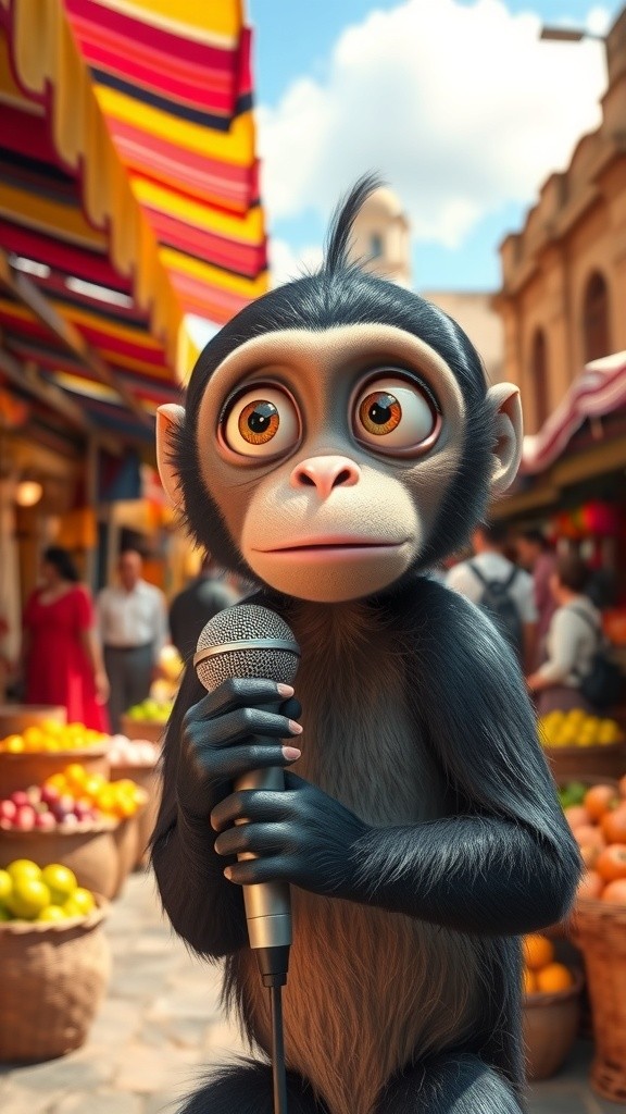 Monkey Interviews Stylish Lady at the Market (copy)
