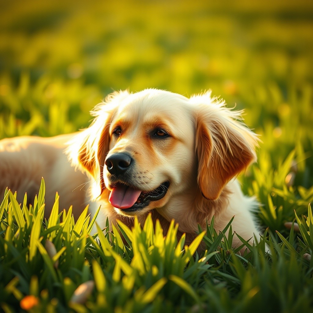Realistic Golden Retriever in Nature