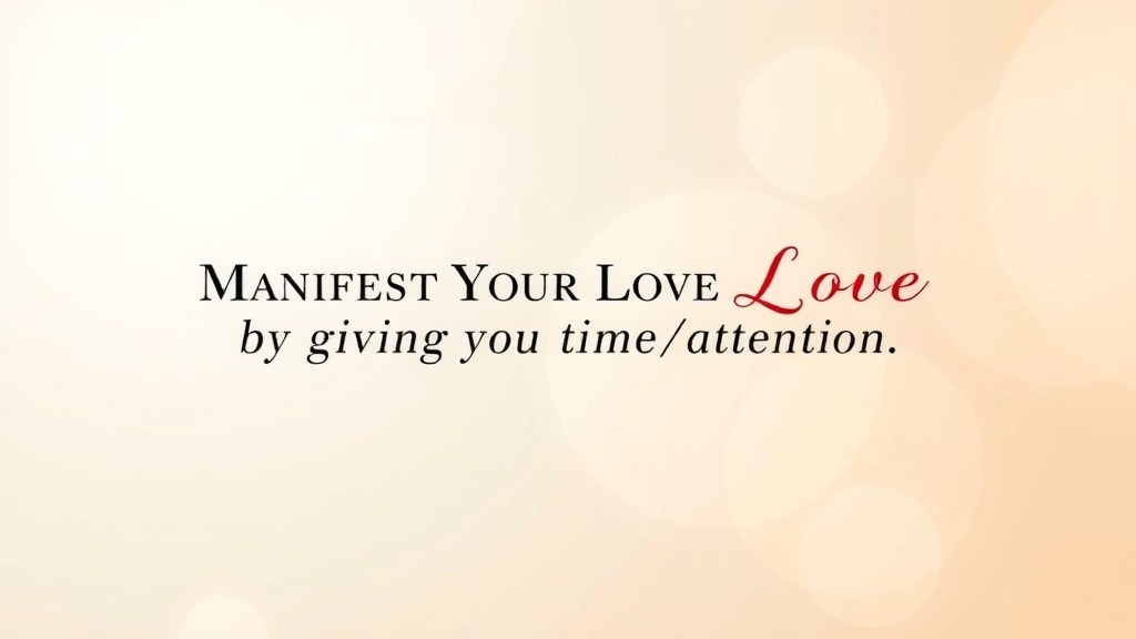 Manifest Your Love Through Time and Attention