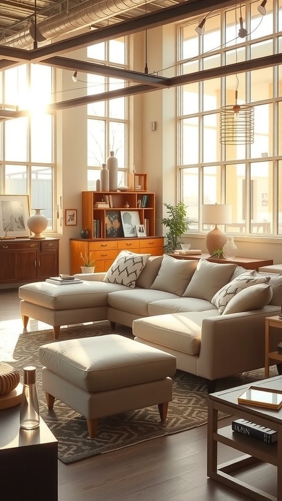 L Shape Sofa Set at Furniture Store