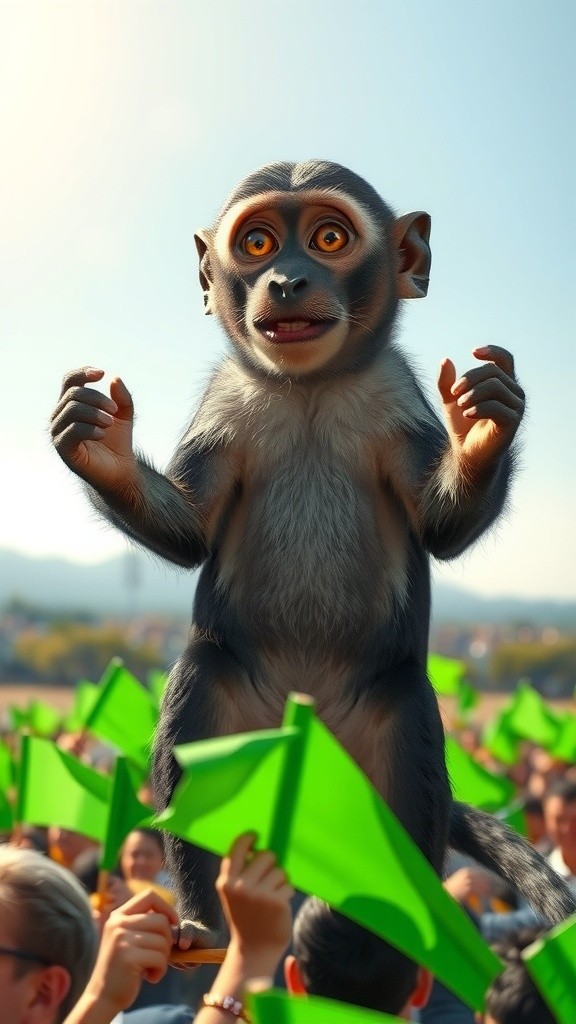 রাজনৈতিক সমাবেশে বানর