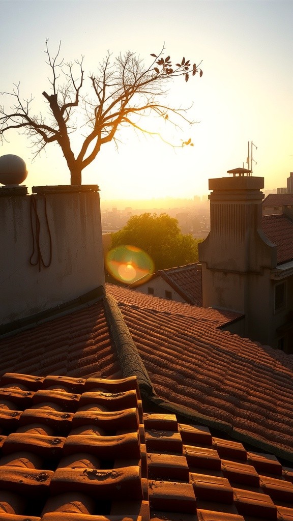 Morning Serenity: Sparrow's Nest on the Rooftop