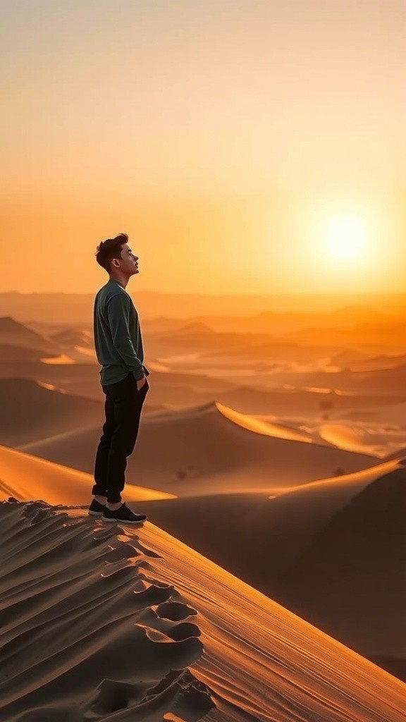 Pria Menunggang Kuda di Gurun Pasir