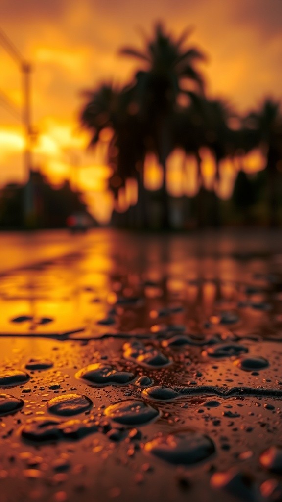 Transformasi Foto HD setelah Hujan dengan Matahari Terbenam