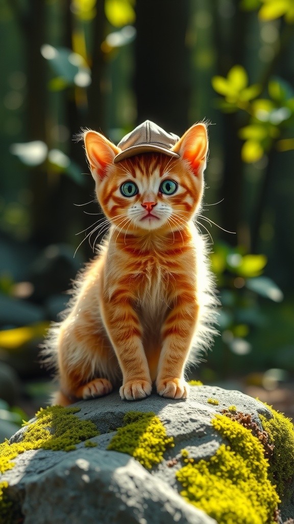 Adventurous Golden Cat in the Mystical Jungle