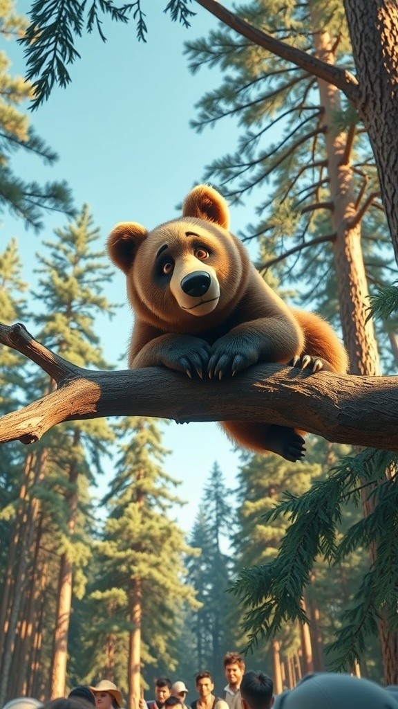 A Bear Stuck in a Tree