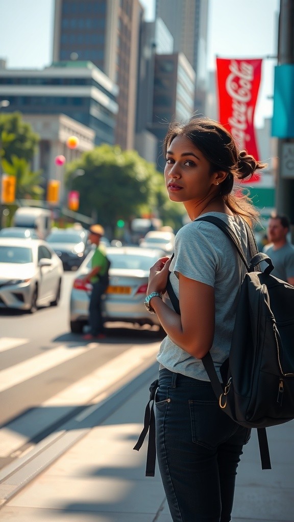 A Kind Gesture: Student Assists Elderly Man on the Roadside