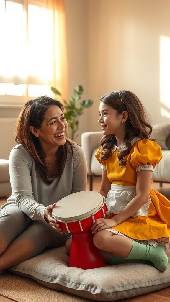 Mom and Kid Drum Game