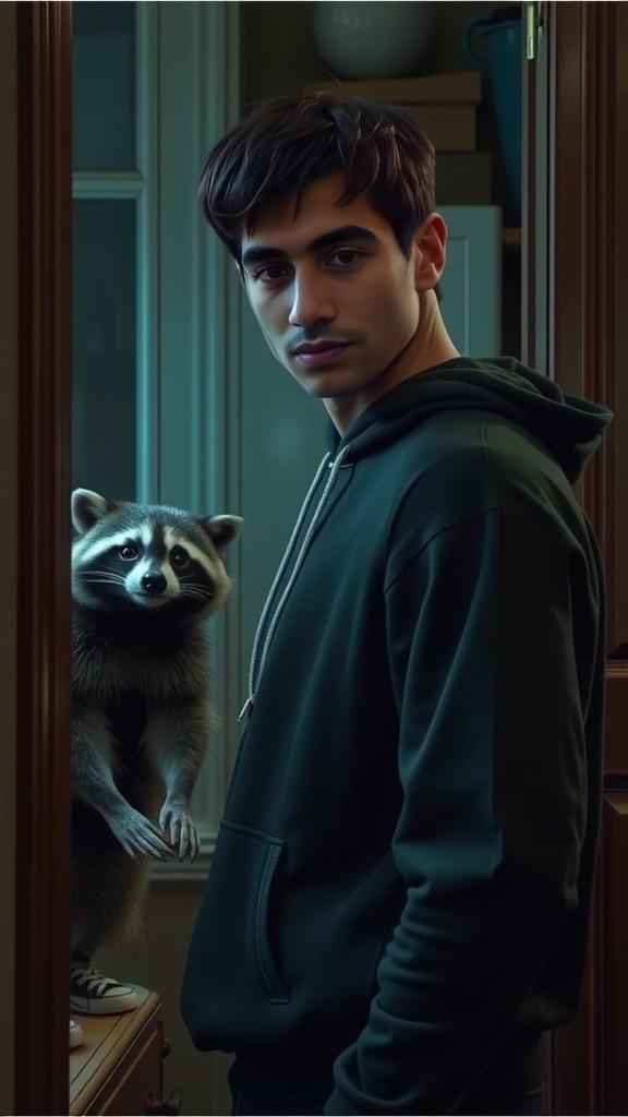 Raccoon Heist: Hoodie Bandit Strikes!