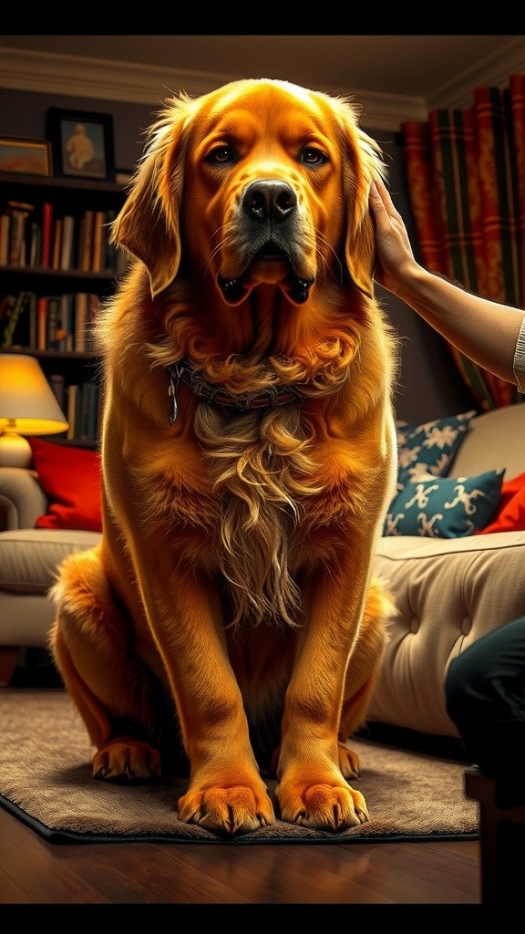 Oversized Companions: A Journey of Affection in Cozy Living Rooms