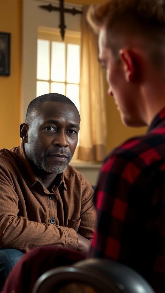 A Tense Confrontation in a Dim Room