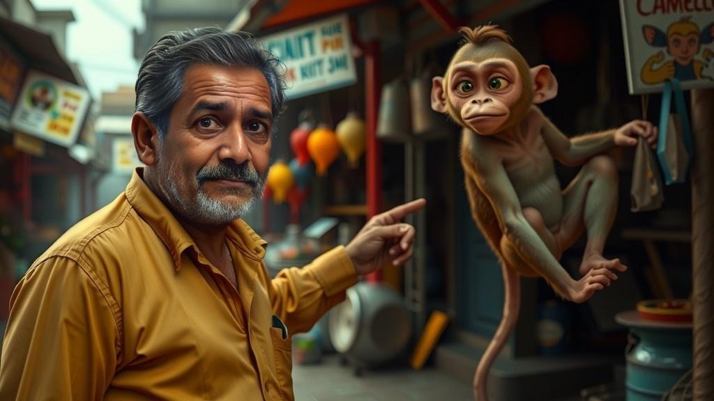 बबलू बंदर की ठगी और बच्चों का झूलना