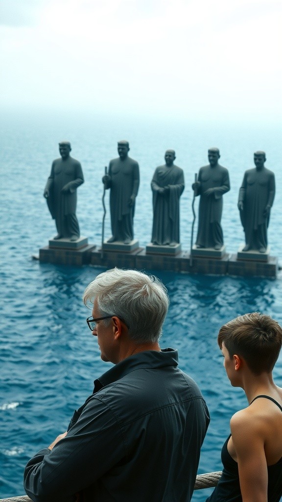 Epic Statues of World Leaders and Their Animal Symbols Arise from the Ocean!