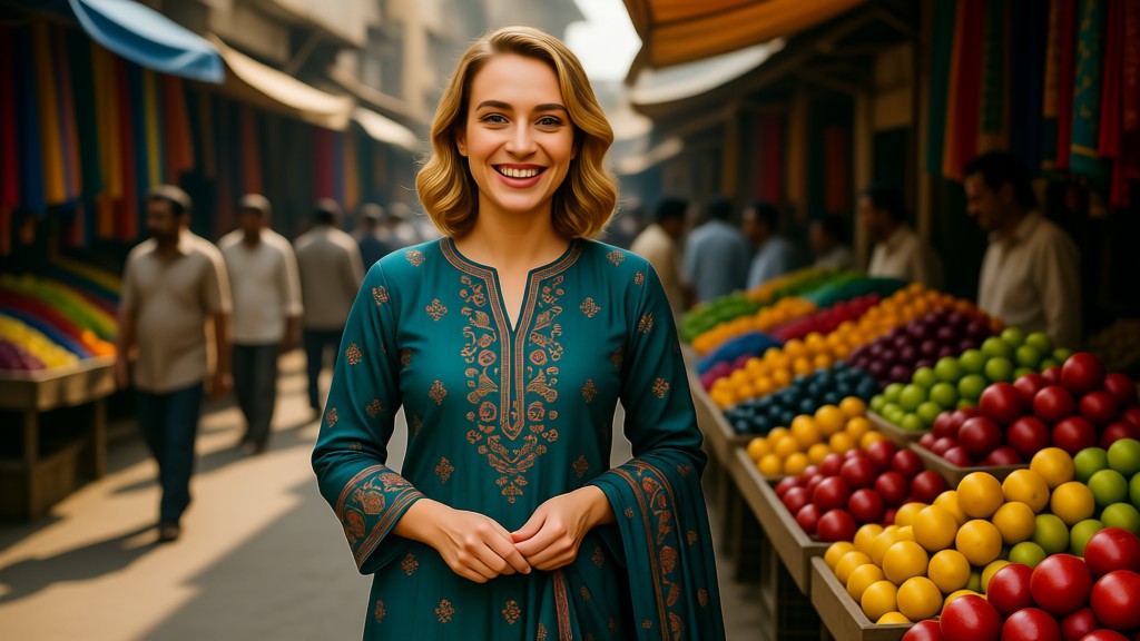 American Larki Pakistani Dress Mein Fast Food Ka Mazaa Uthati