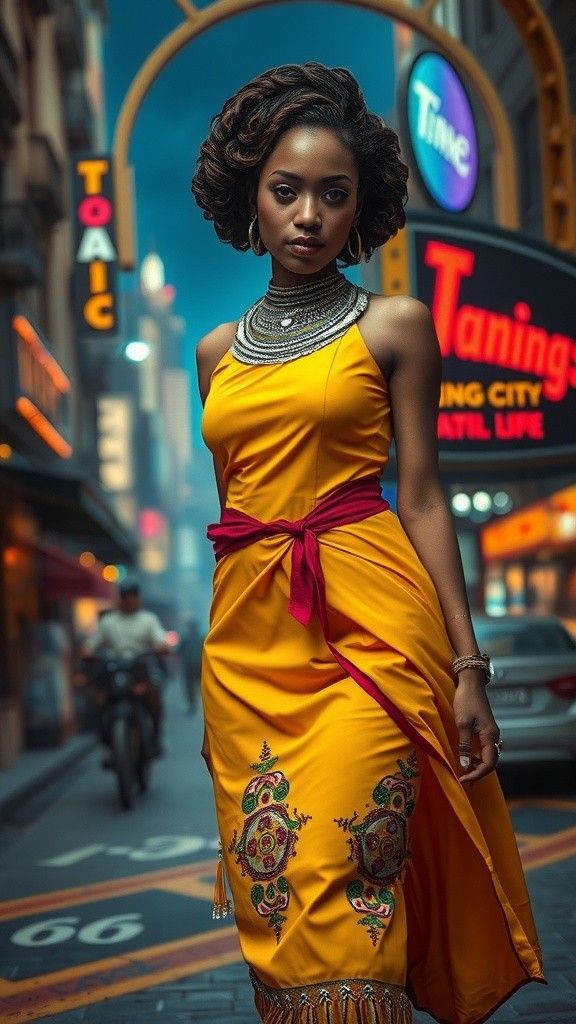 Glamorous Mayan Woman: A Retrofuturistic Journey