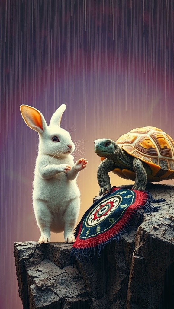 A Rabbit's Heroic Rescue: Saving the Tortoise