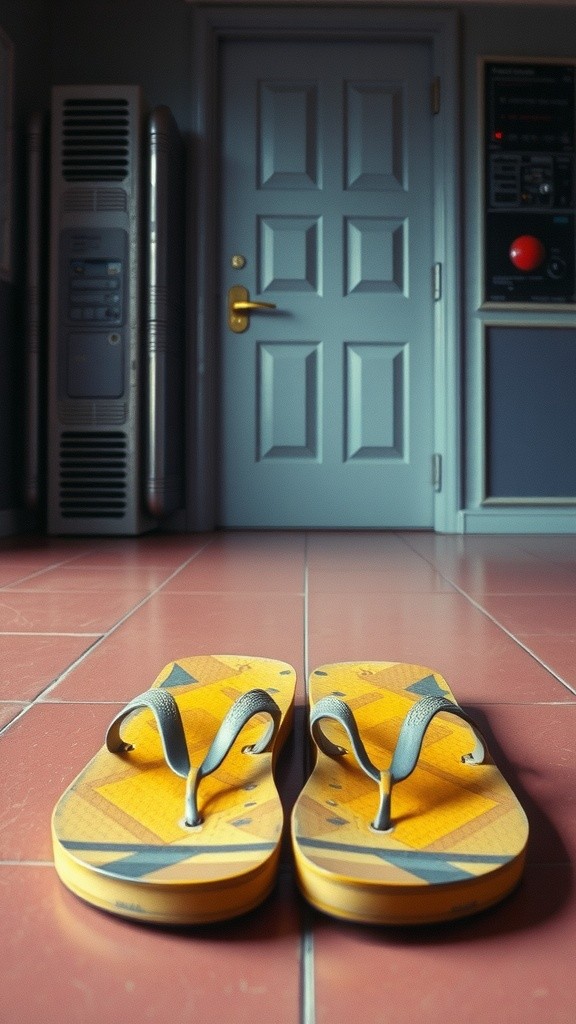 Sepasang Sandal di Depan Kamar