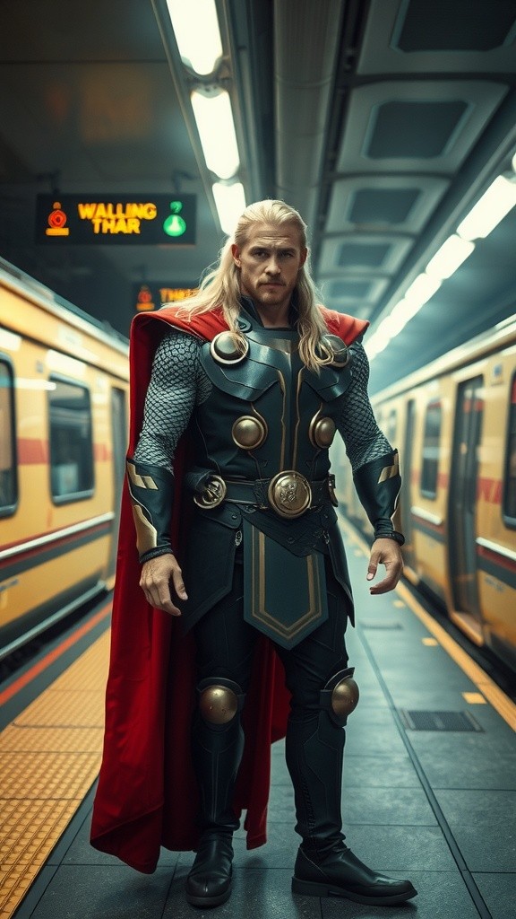 Subway Showdown: Thor Chases Alien Thief!