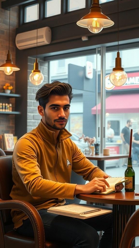 Echoes of Color in a Muted Cafe