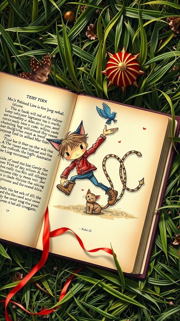 The Curious Boy and the Shimmering Dewdrops
