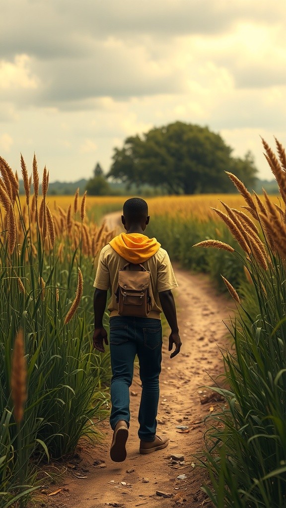 A Heartwarming Visit: African Boy Helps Grandparents with Joy