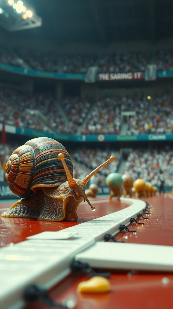 La victoria del caracol atleta