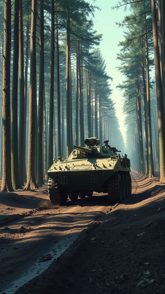Armored Personnel Carrier in the Forest