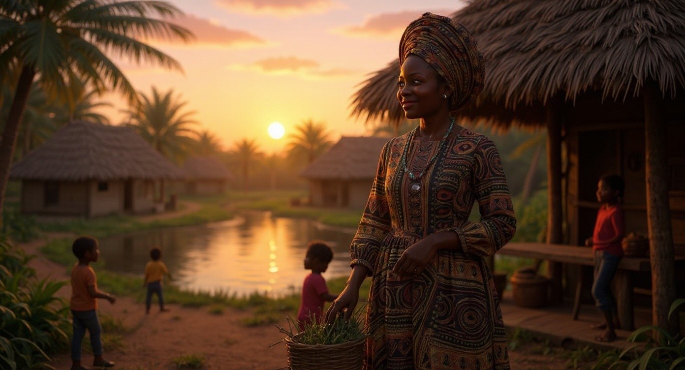 Dawn Over the Village: Life by the River in West Africa