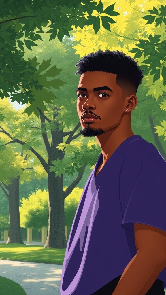 Confident Young Man in Nature