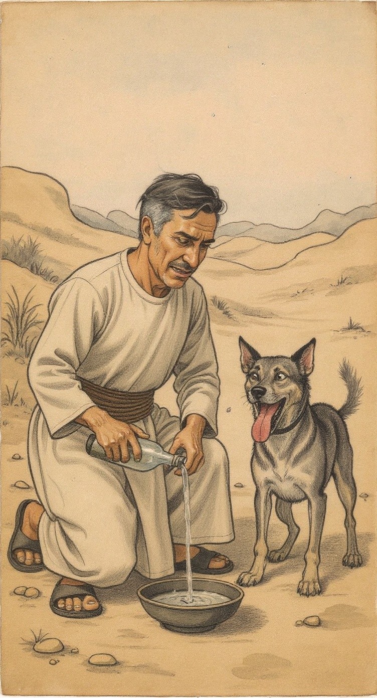 The Kindness of Giving Water to a Thirsty Dog