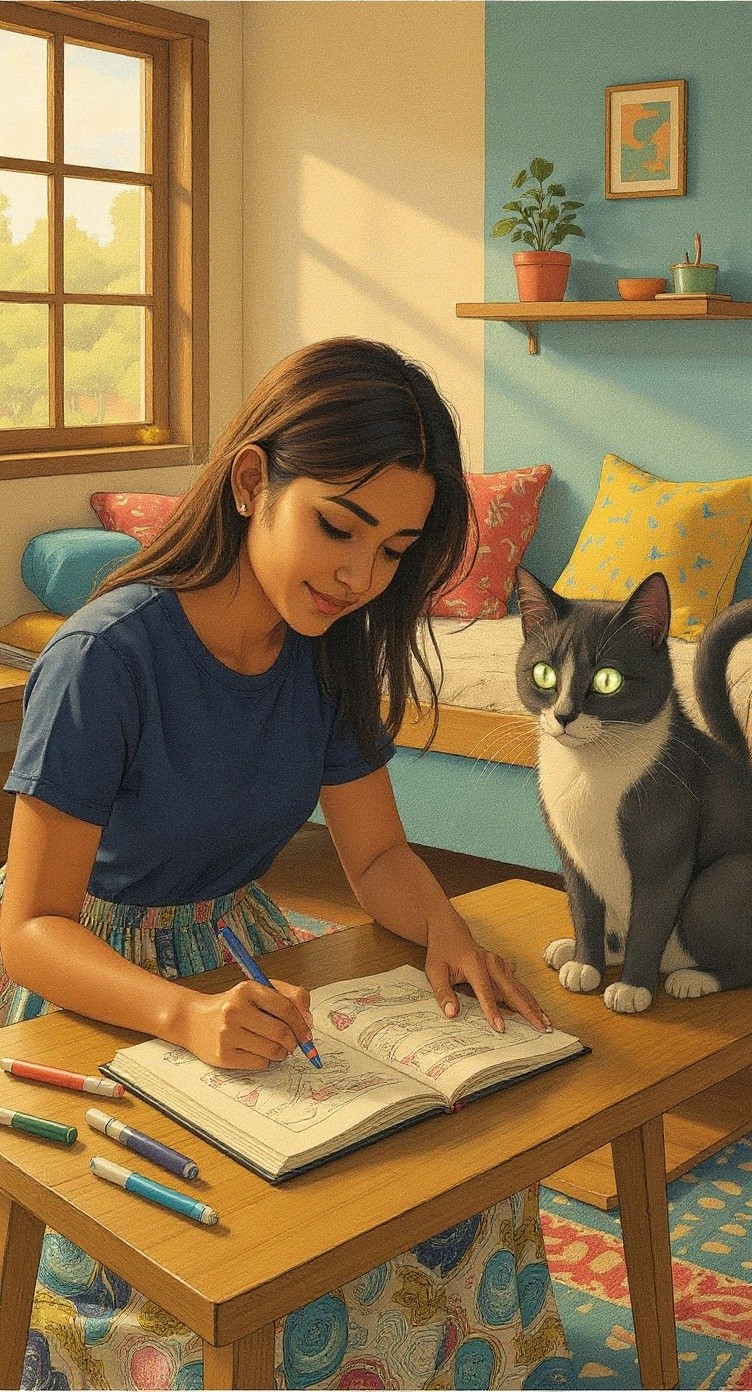 Riya's Magical Drawing Corner with Misty