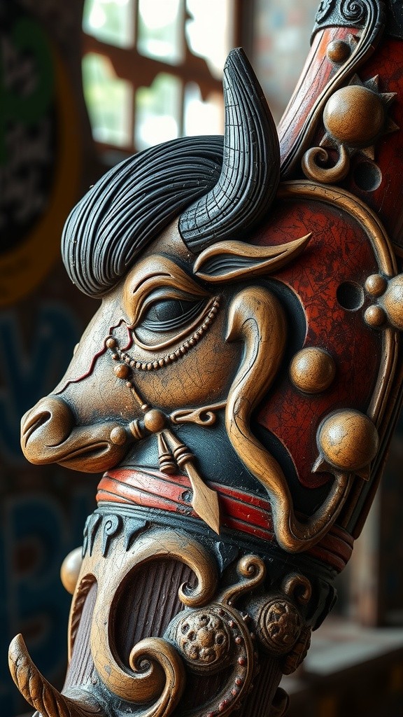 Ancient Art: Bison Licking a Bug Bite