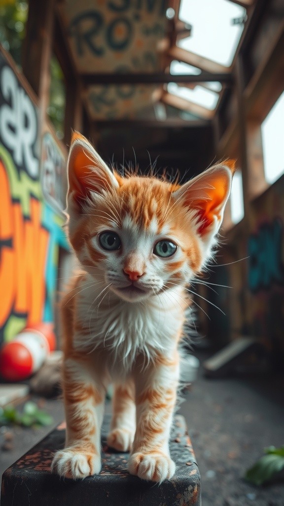 Kucing Kecil di Tengah Keramaian Pasar