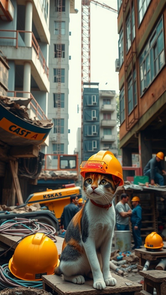 Petualangan Si Kucing Bangunan: Helm Kesayangan yang Hilang