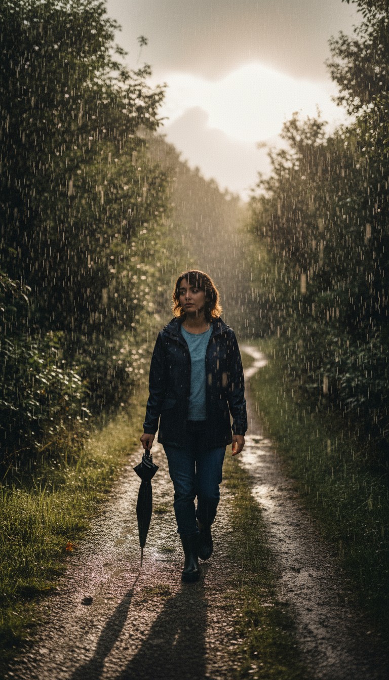 Journey from Rain to Radiance: Touching Earth and Embracing Light