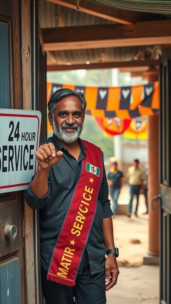 Posko Bantuan 24 Jam untuk Masyarakat di Rumah Calon Kades