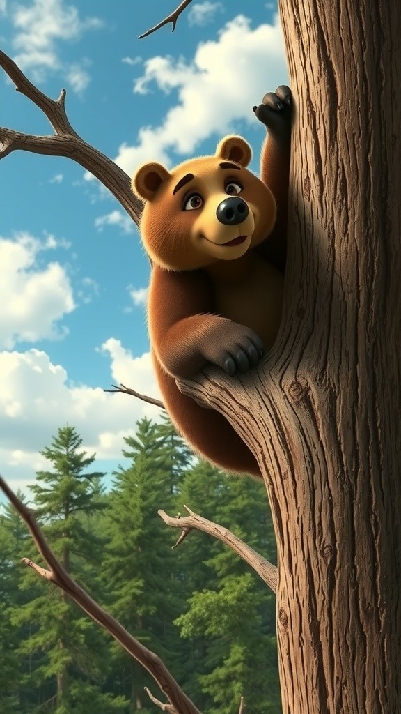 The Bear Stuck in the Tree