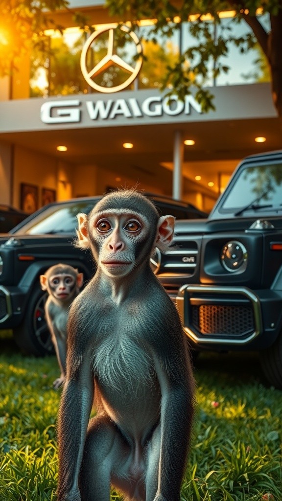 गोल्डन-घंटे में तीन बंदरों की गाड़ी यात्रा: एलीट जी-वागन के साथ!