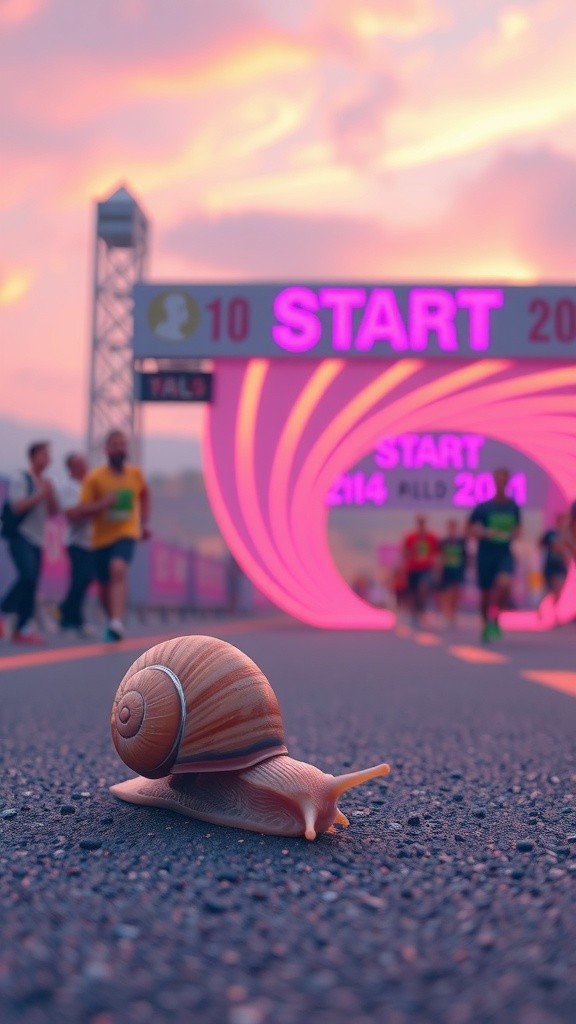 Siput yang Berani Lari Marathon
