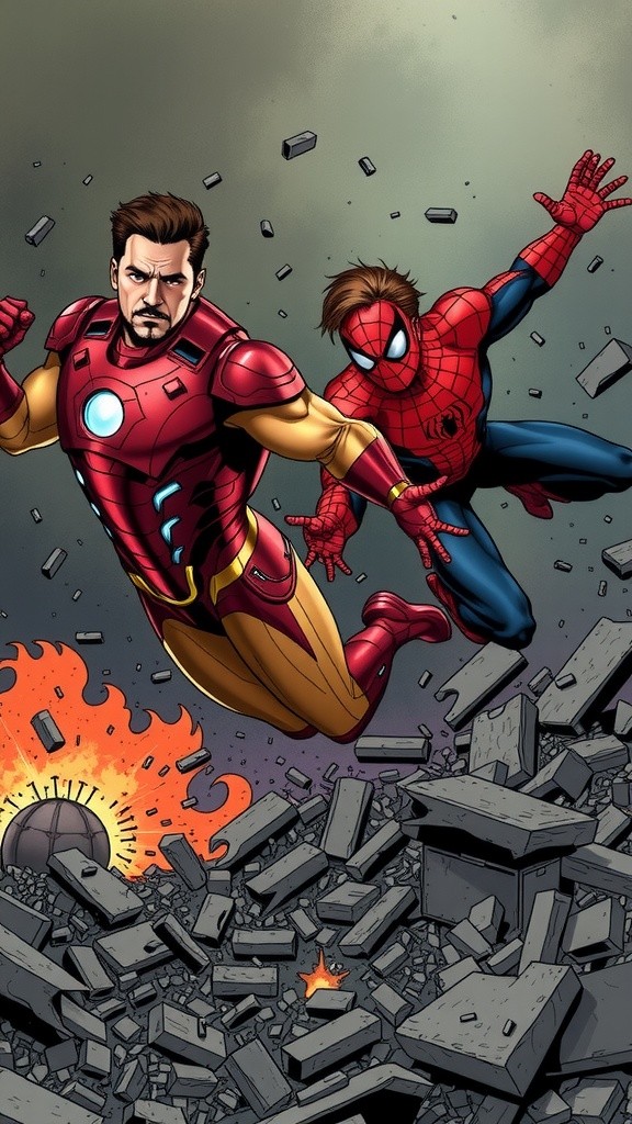 Iron Man and Spider-Man vs. the Modified Mark VI Armor!