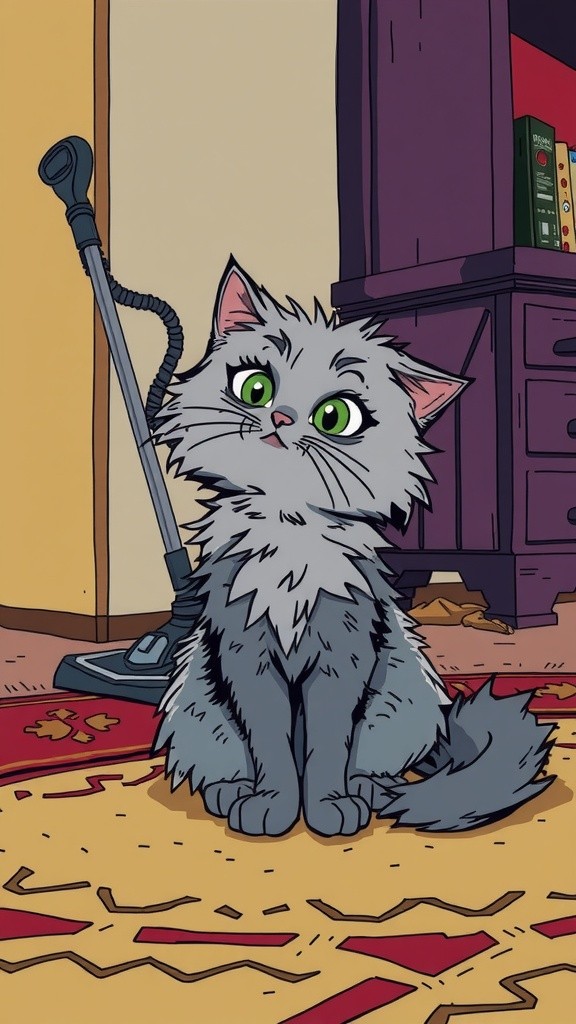 Kucing Jatuh Cinta pada Vacuum Cleaner