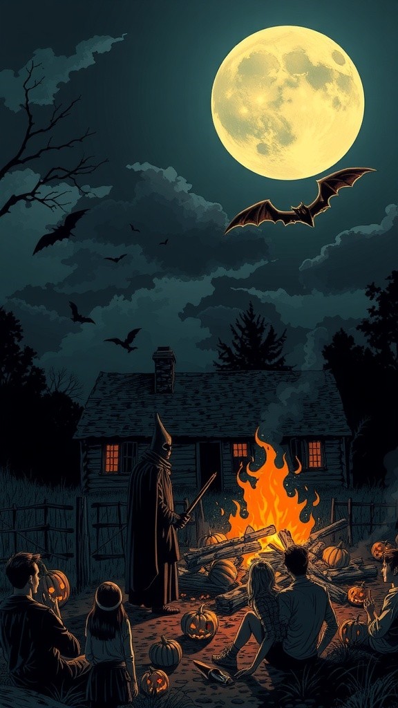 The Mysterious Cloaked Figure at the Halloween Party