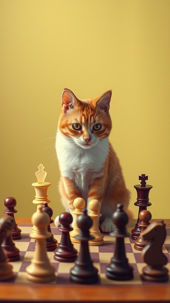Kucing Jago Catur: Mengalahkan Pemilik dan Grandmaster!