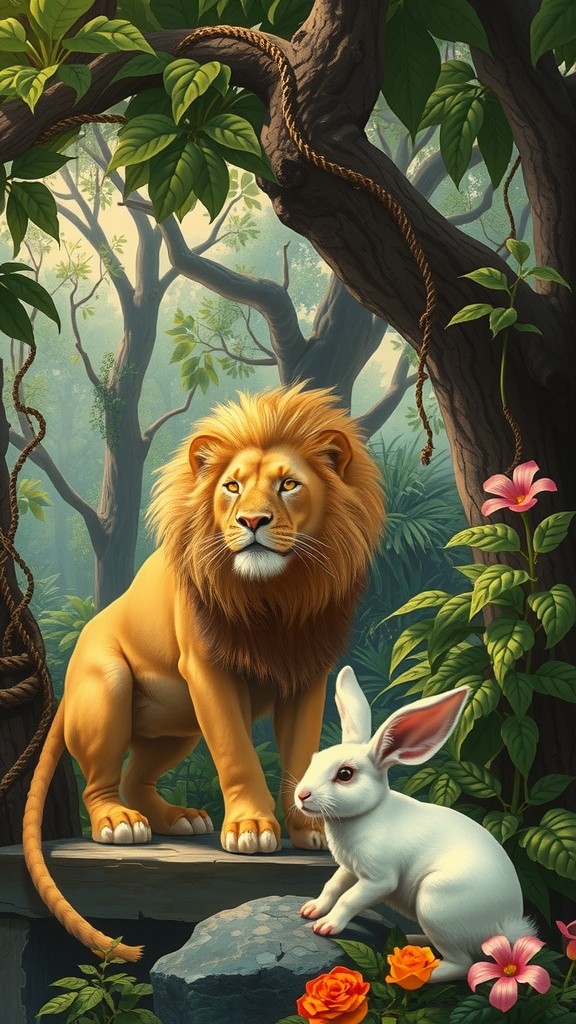 Jungle Adventures: Lion and Rabbit's Friendship