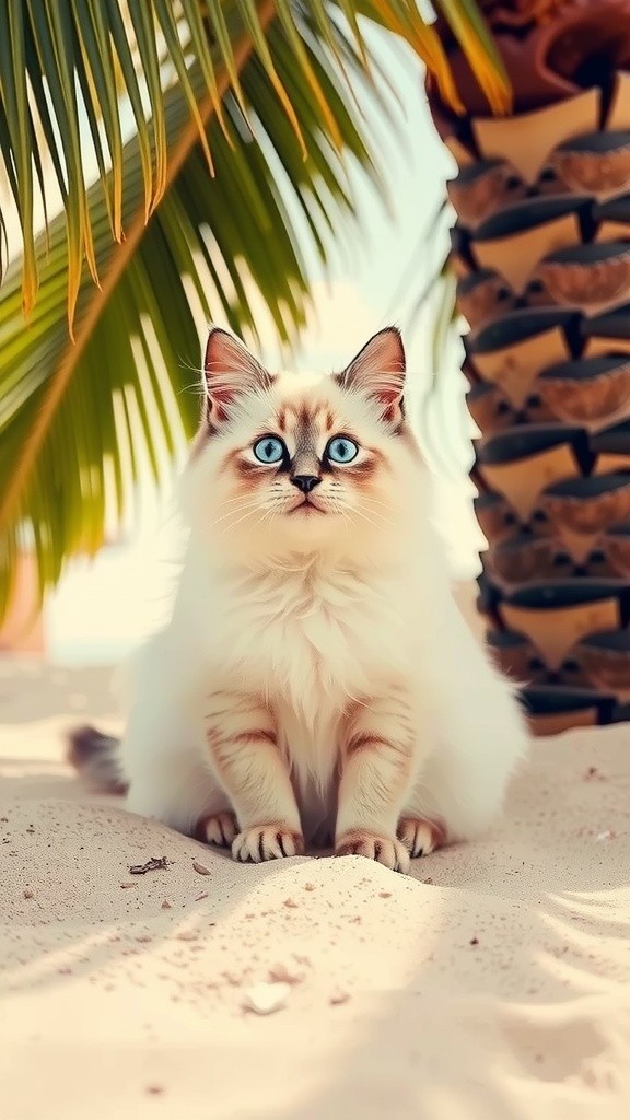 Kucing Santai di Pantai