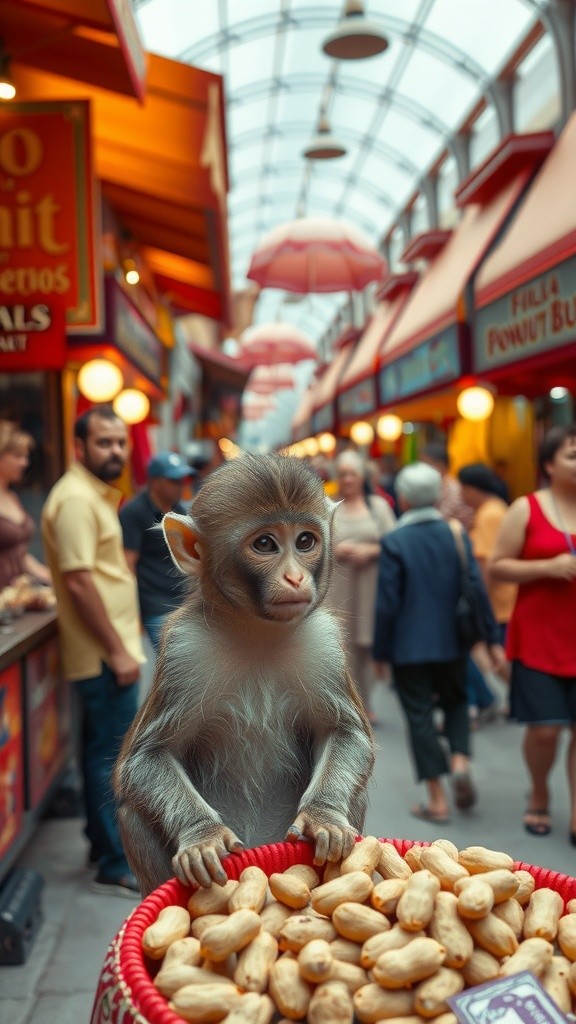 Monyet Nakal dan Kacang Penjual