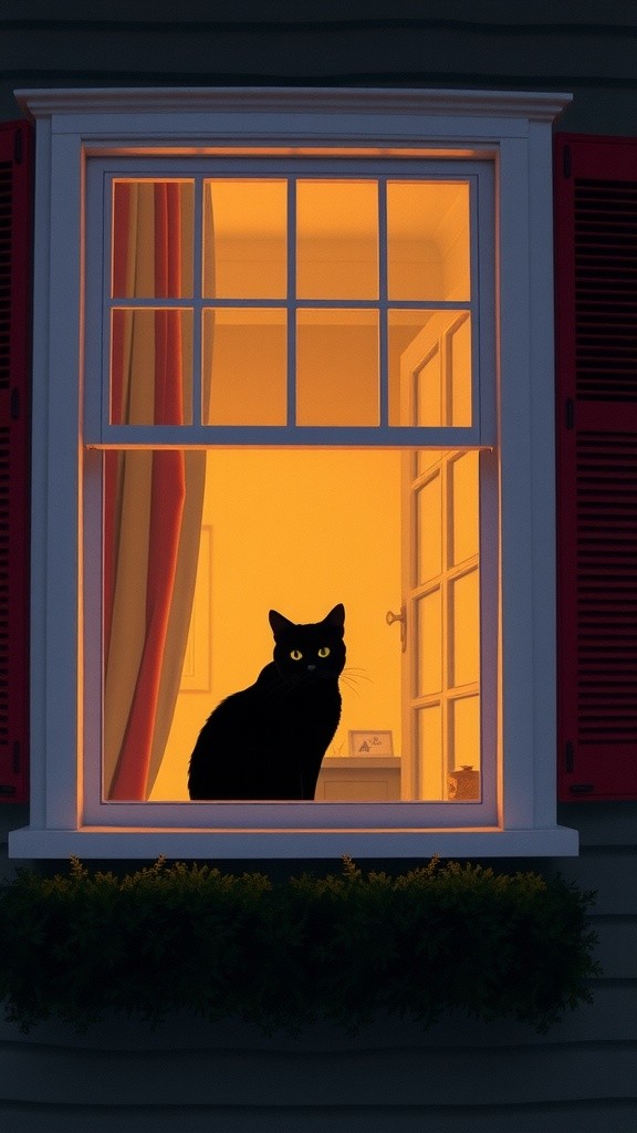 Kucing Hitam di Jendela