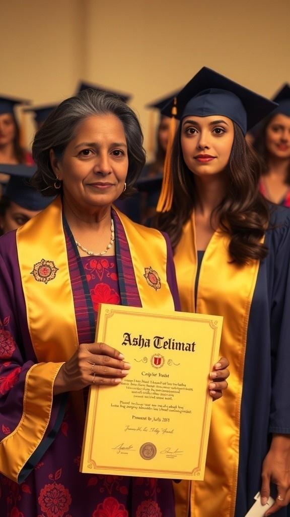 Celebrating a Single Mother's Proud Graduation Moment