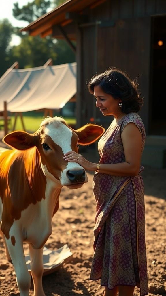 The Old Woman and Her Loyal Cow