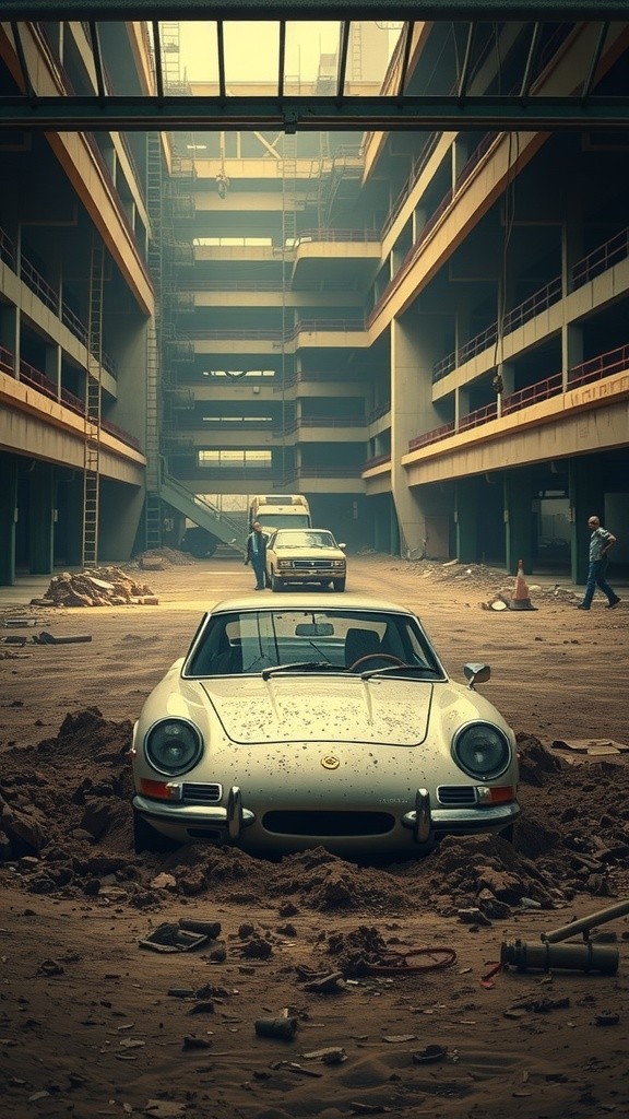 Construction Crew Uncovers Vintage Sports Car with Mysterious Contents